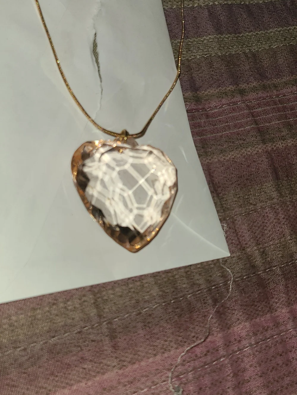Urban Outfitters Rose Gold Heart Crystal Pendant Necklace
